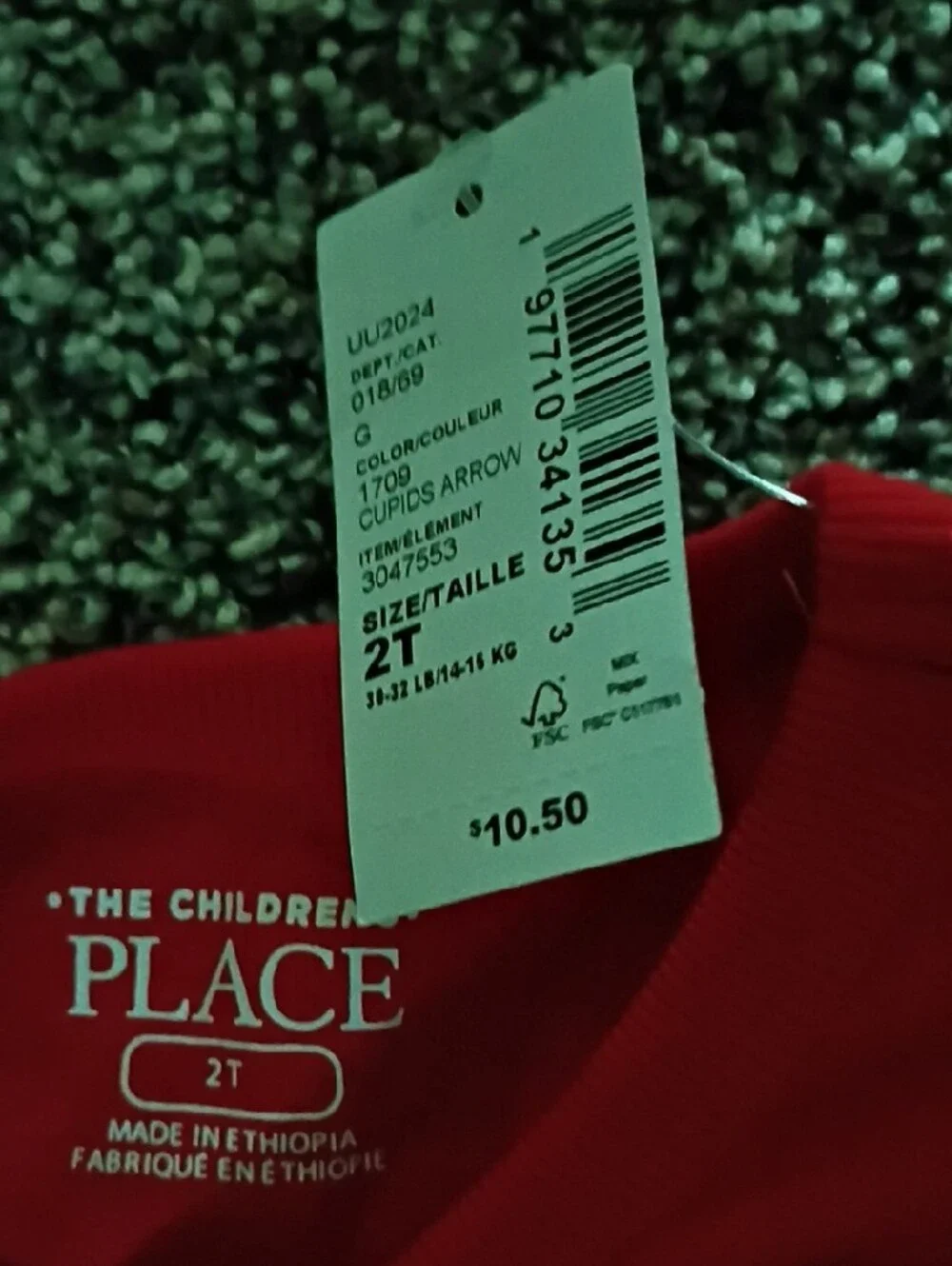 The Children's Place Red Surfing Dino Tee